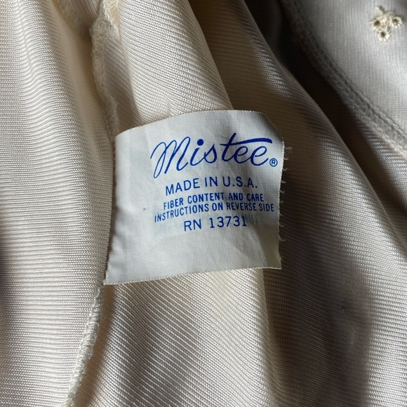 Vintage Mistee 2 Piece Lingerie Set Cream Floor Length Large - Picture 8 of 14